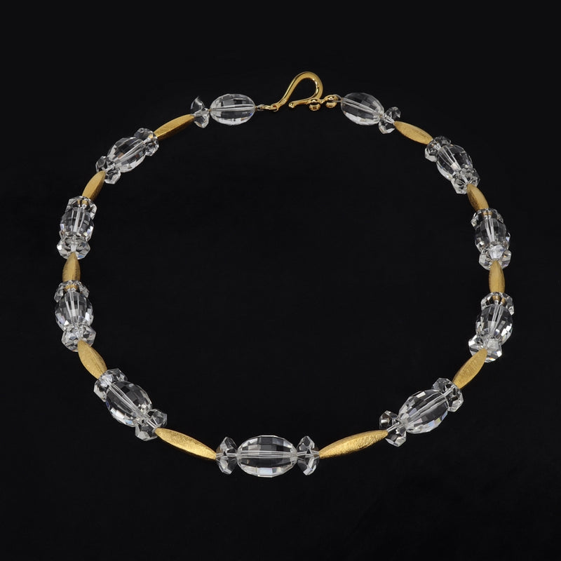 Rock Crystal & Gilded Sterling Silver Necklace
