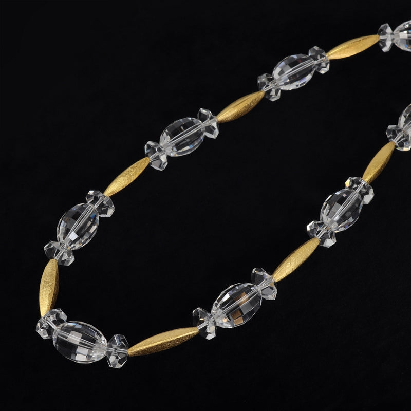 Rock Crystal & Gilded Sterling Silver Necklace