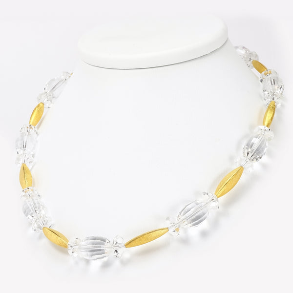 Rock Crystal & Gilded Sterling Silver Necklace