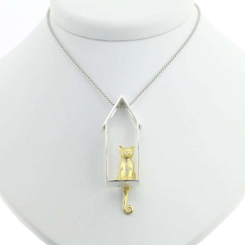 Cat at Home Sterling Silver Pendant