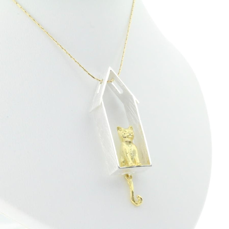 Cat at Home Sterling Silver Pendant