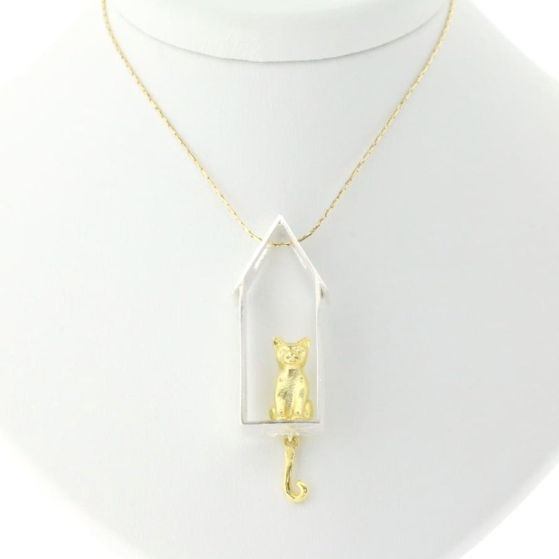 Cat at Home Sterling Silver Pendant
