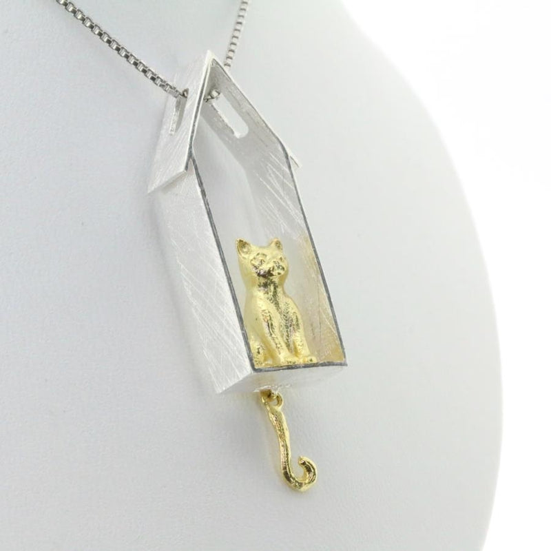Cat at Home Sterling Silver Pendant