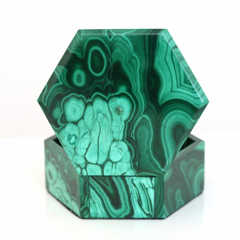 Hexagonal Malachite Box