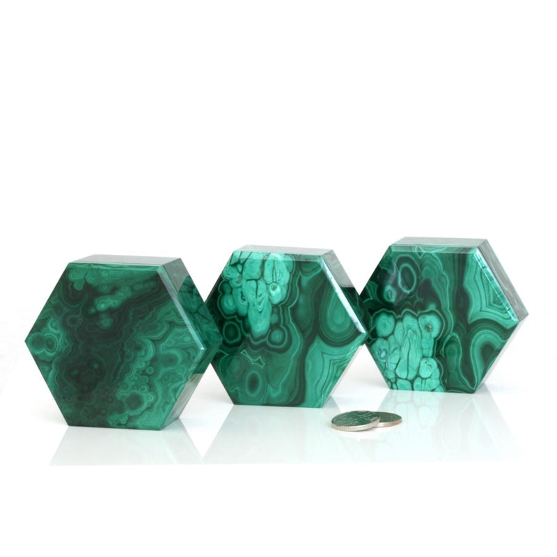 Hexagonal Malachite Box