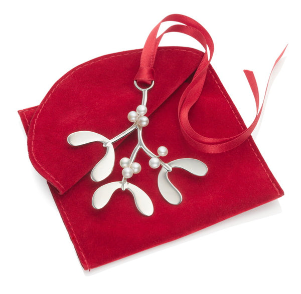 Mistletoe Sterling Silver Christmas Decoration