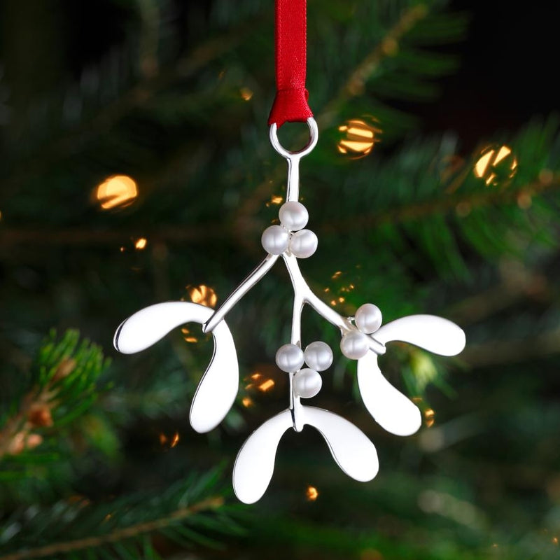 Mistletoe Sterling Silver Christmas Decoration