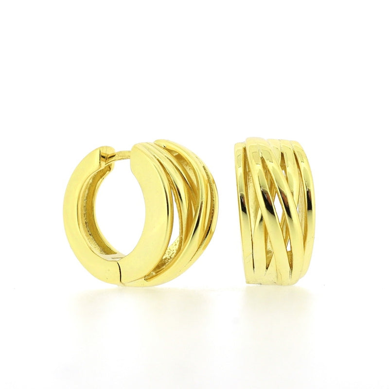 Gilded Sterling Silver Wave Hoop Earrings E14 SAVE £29