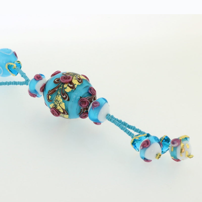 Delphina Murano Glass Rose Pendant Necklace