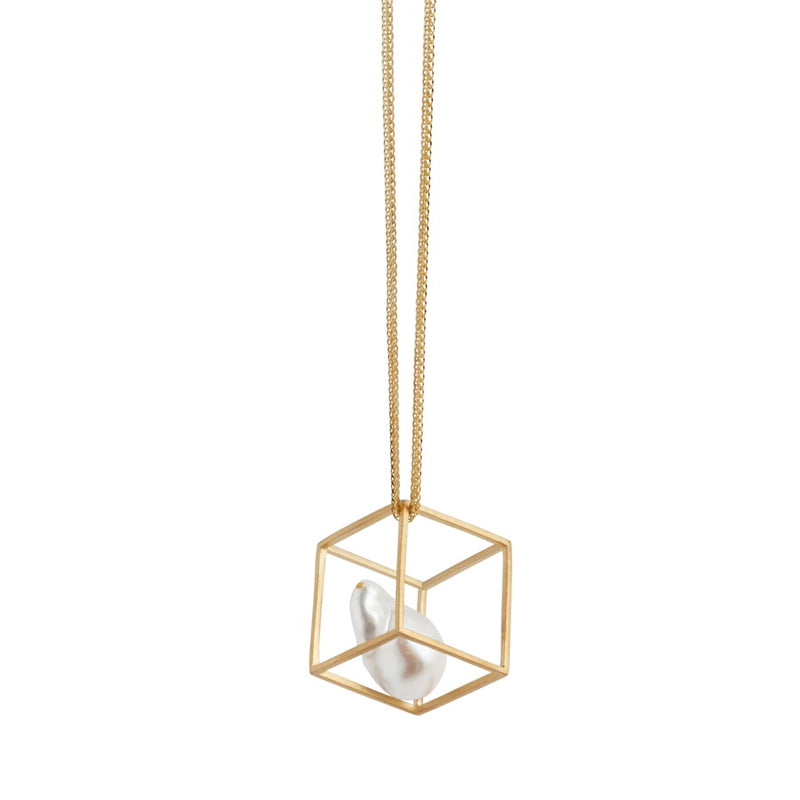 Cubella Baroque Pearl & Gilded Silver Pendant CLEARANCE SAVE £26