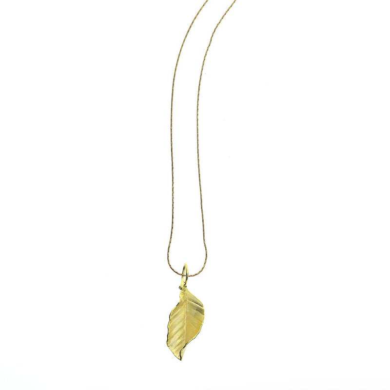 Betula Gilded Sterling Silver Leaf Pendant