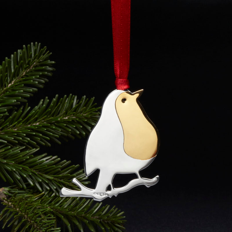 Robin Sterling Silver Christmas Decoration