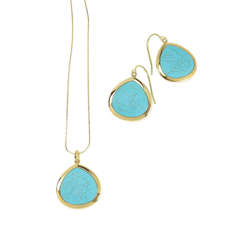 Azira Gilded Sterling Silver Howlite Earrings