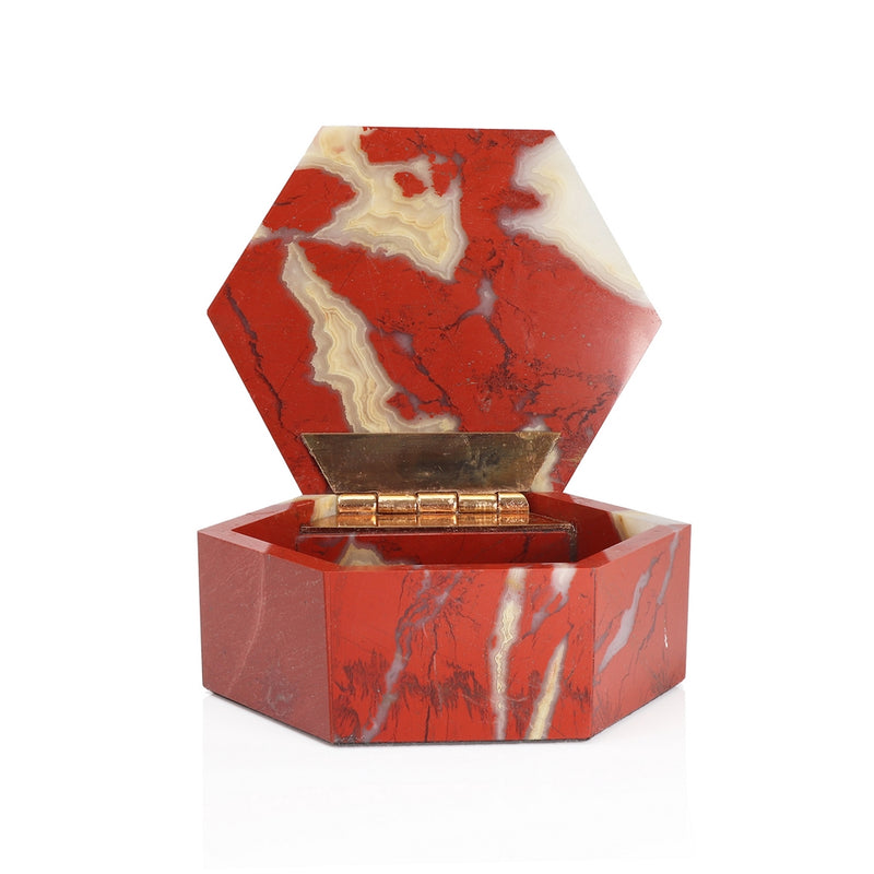 B4 Hexagonal Red Jasper Box
