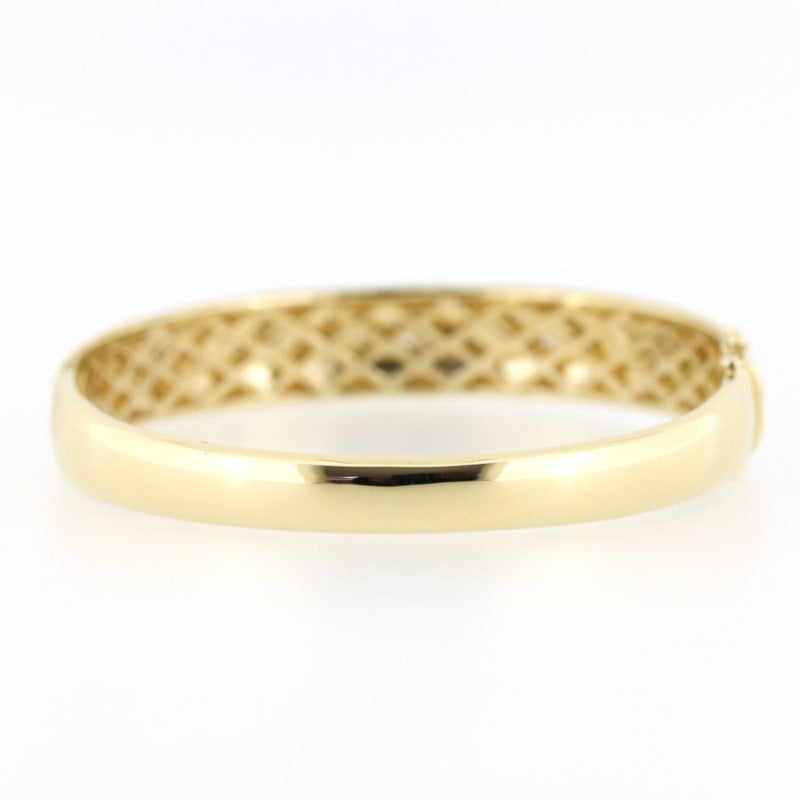 Vintage Diamond 18ct Gold Hinged Bangle