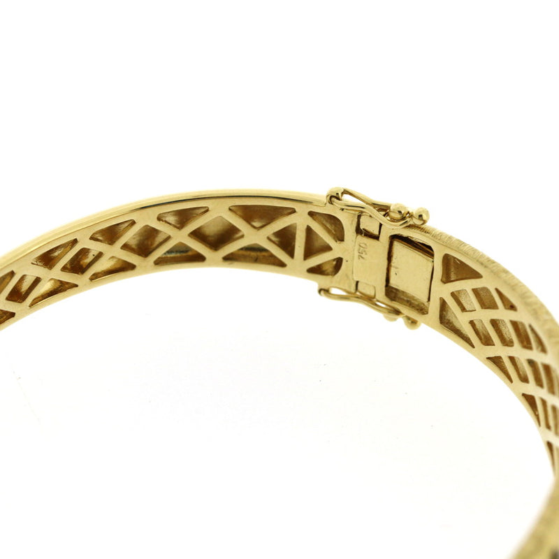 Vintage Diamond 18ct Gold Hinged Bangle