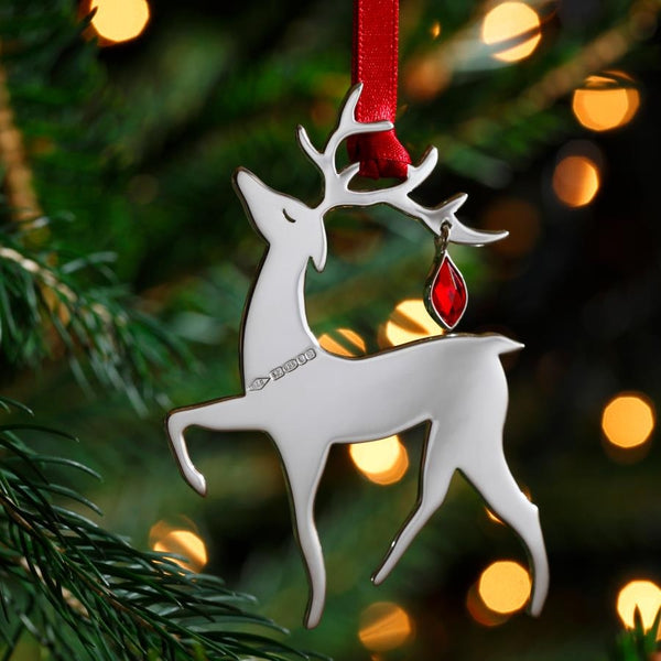 Vixen Reindeer Sterling Silver Christmas Decoration