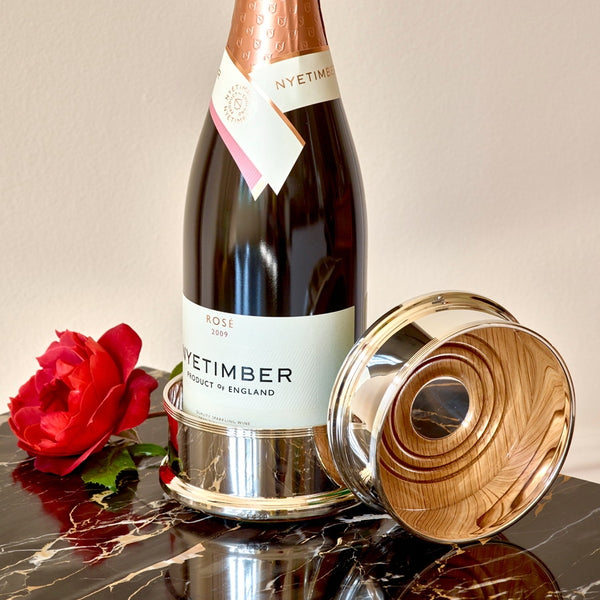 Knowle Silver & Oak Wine Coaster CLEARANCE save £70