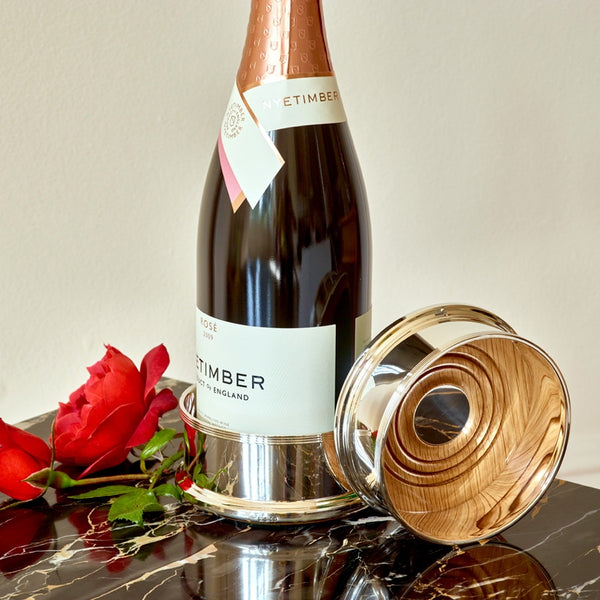 Knowle Silver & Oak Wine Coaster CLEARANCE save £70